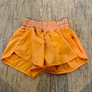 Orange Lululemon Shorts Size 6